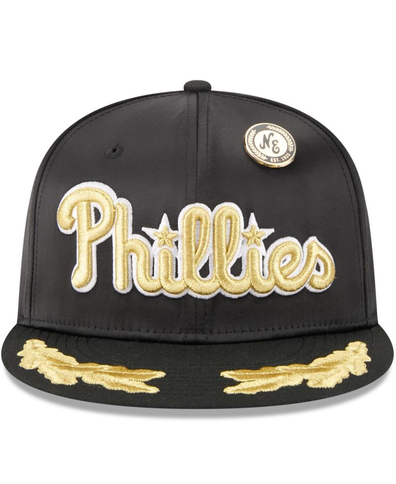 Men's Black Philadelphia Phillies 2025 59FIFTY Day Gold Leaf 59FIFTY Fitted Hat