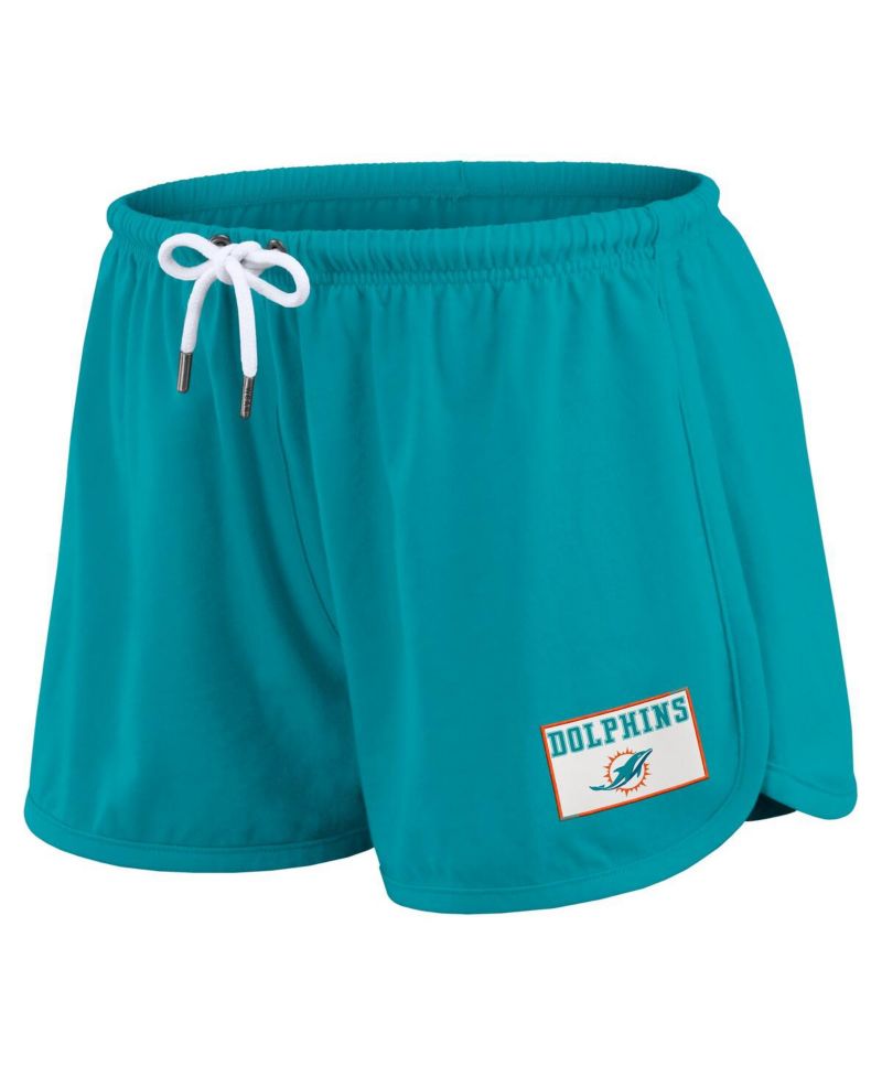 Women's 2-Piece Aqua Miami Dolphins Heavy Rugby Jersey Long Sleeve T-Shirt and Shorts Lounge Set