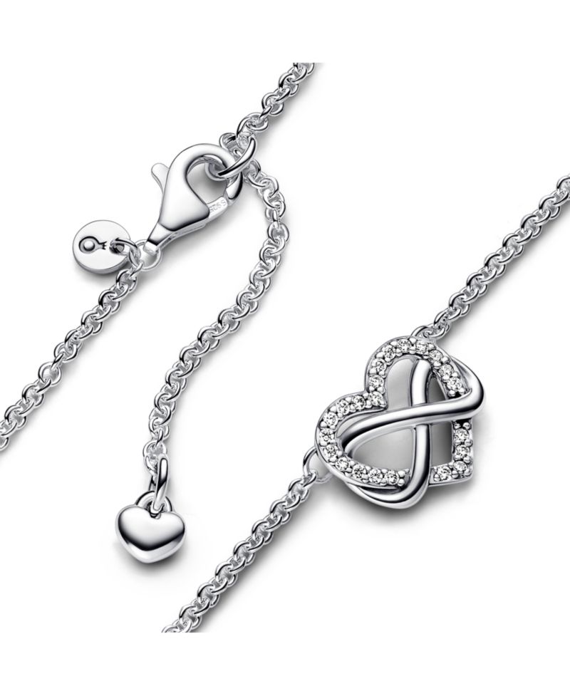 Moments Sterling Silver Sparkling Cubic Zirconia Infinity Heart Collier Necklace