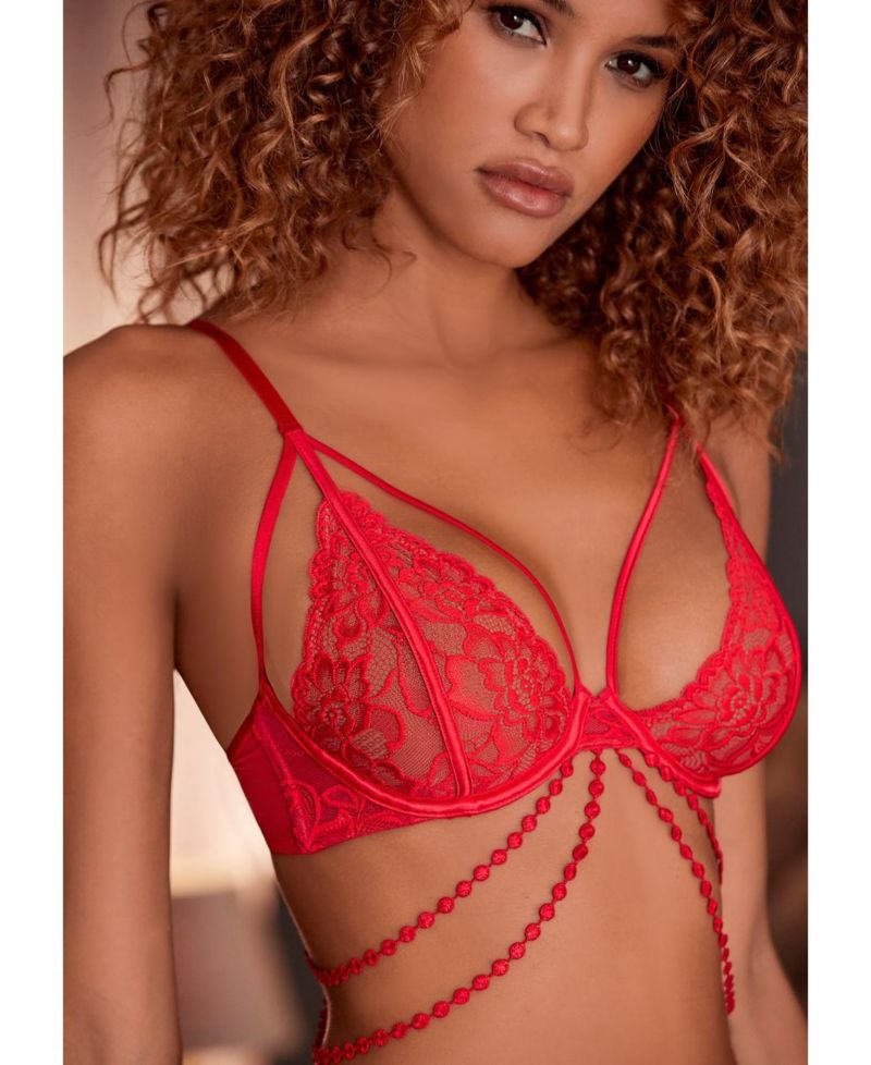 Women's Strappy Lace Underwire Non-Padded Underwire Bra
