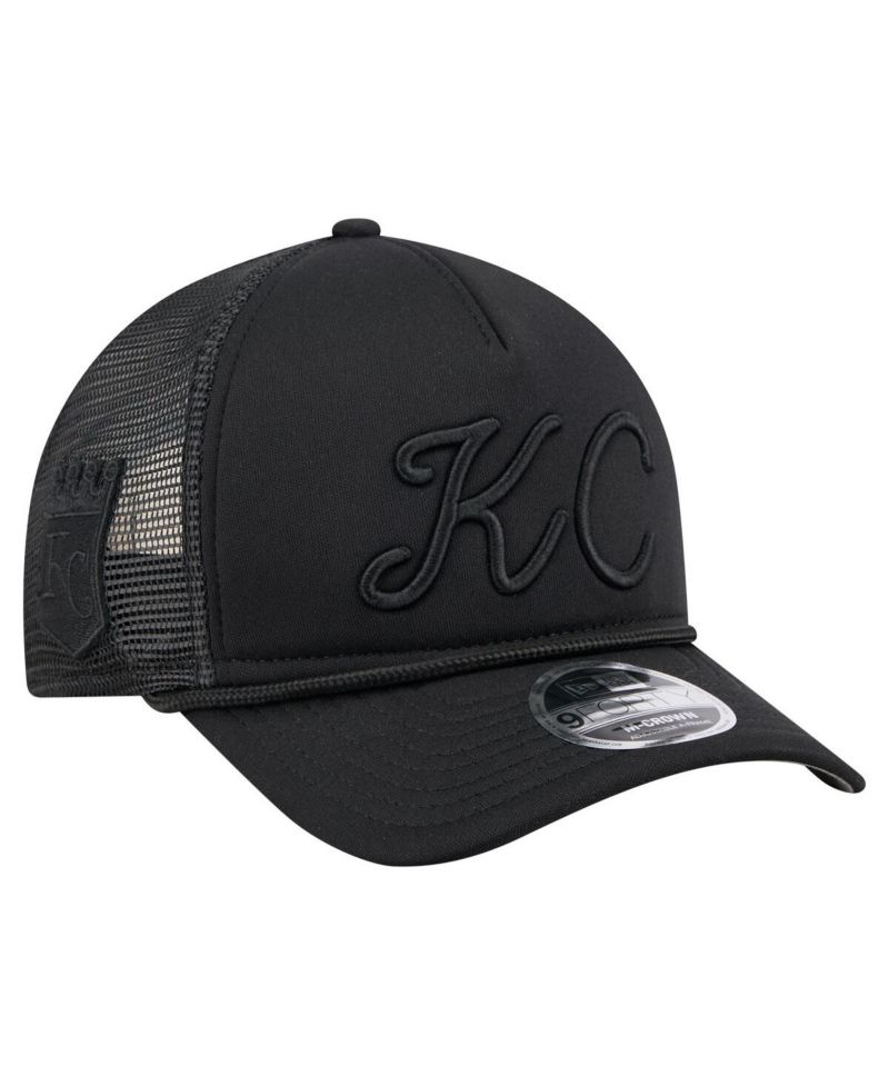 Men's Black Kansas City Royals City Initial 9FORTY A-Frame M-Crown Adjustable Trucker Hat