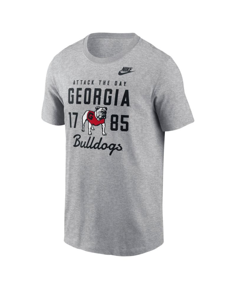 Men's Gray Georgia Bulldogs Legacy Stacked Established T-Shirt