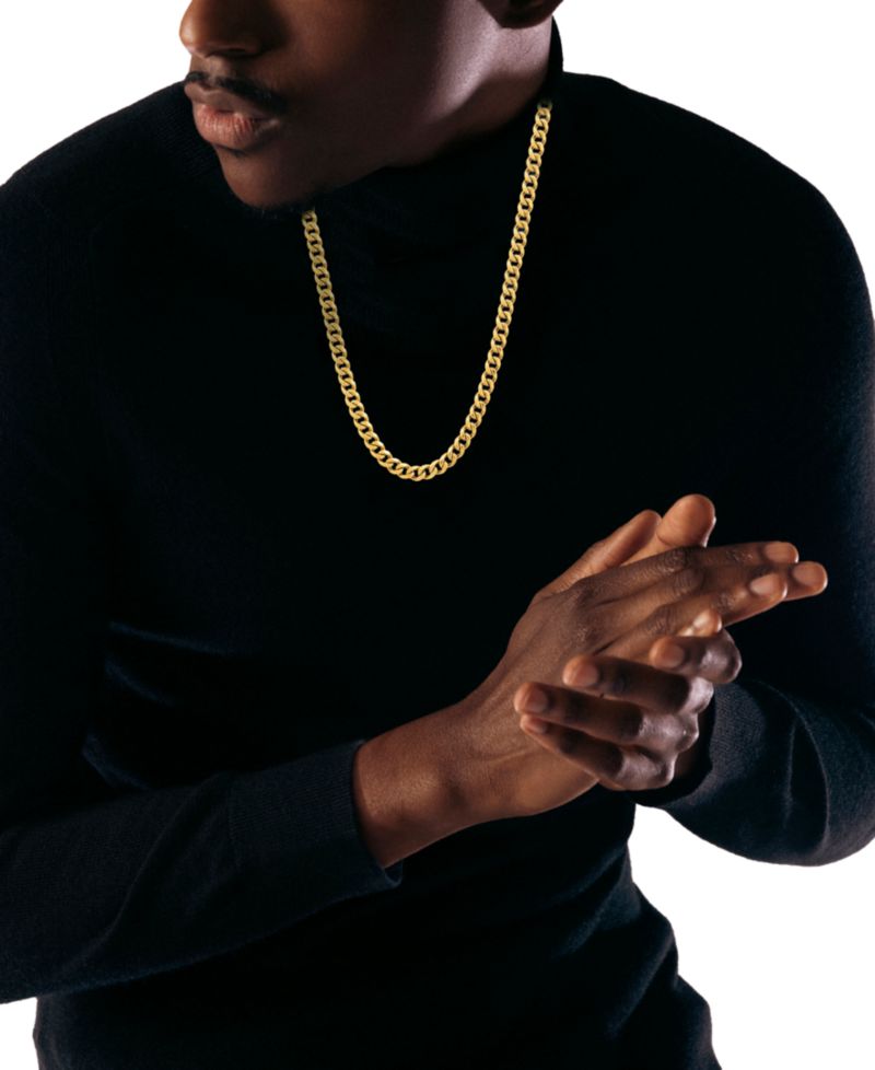 Men's Flat Curb Link 24" Chain Necklace