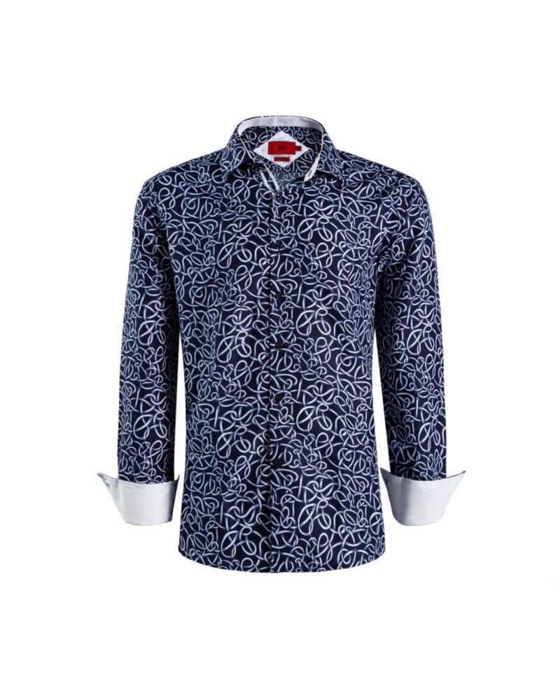 Men's Slim Fit Swirl Print Shirt