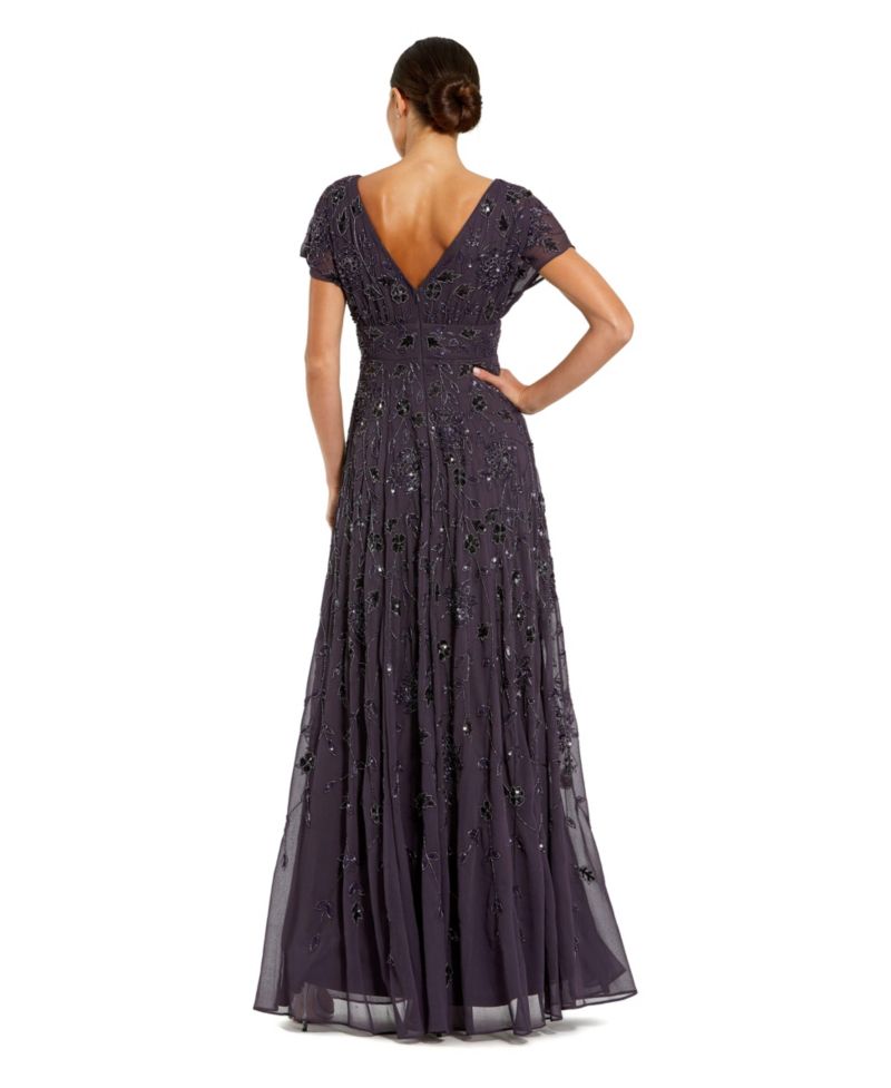 Women's Embellished Floral A-Line Gown
