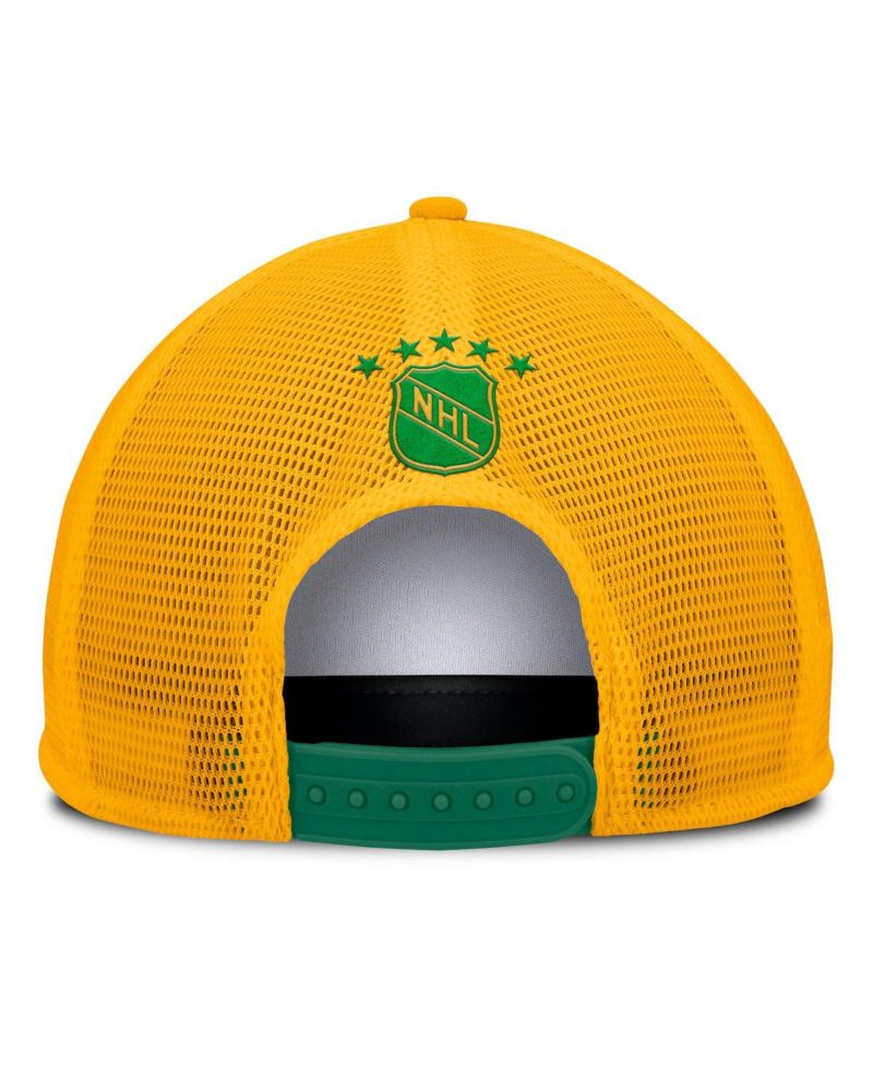 Men's White/Green Minnesota North Stars Decades Collection Foam Front Snapback Hat