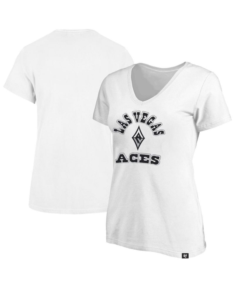 x Profile Women's White Las Vegas Aces Logo Lockup Plus Size V-Neck T-Shirt