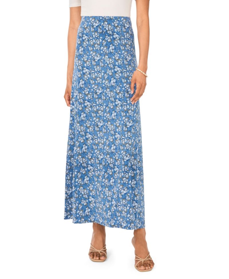 Women's High-Waisted Floral Maxi A-Line Skirt