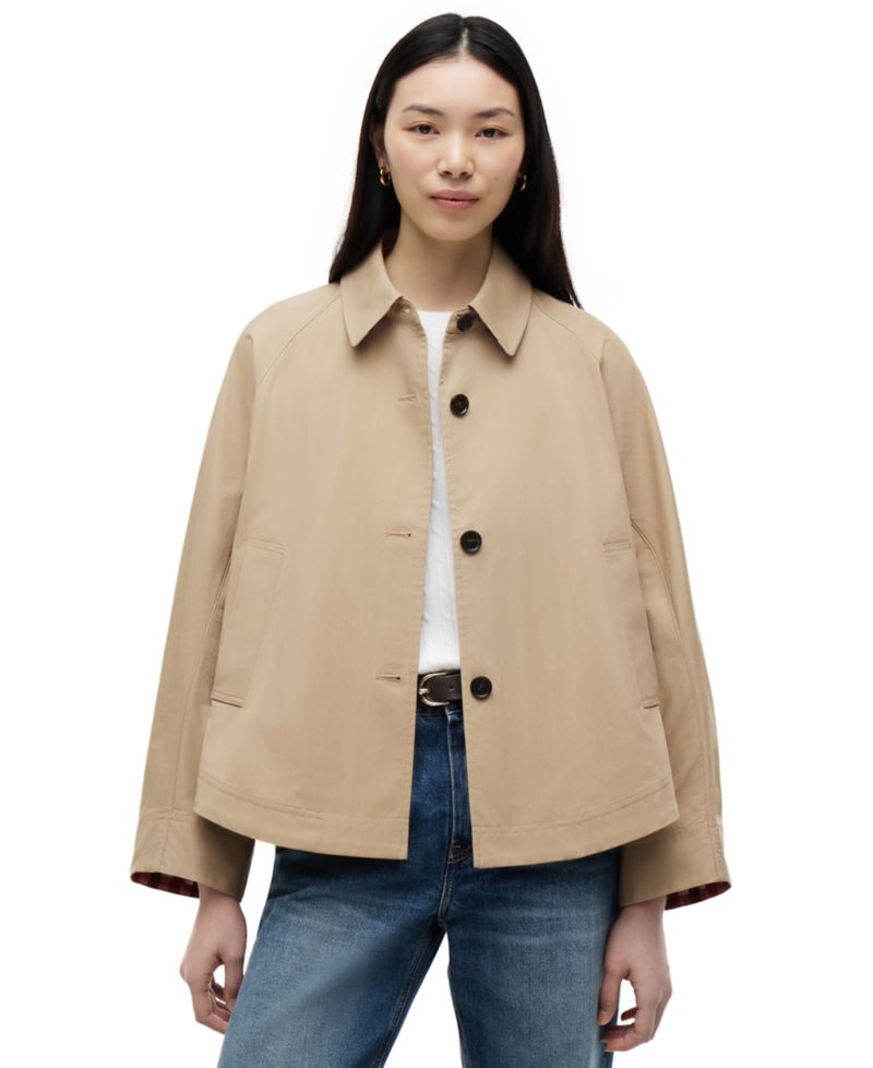 Women's Cotton Collared Long-Sleeve Jacket