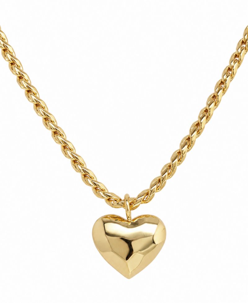 18k Gold Plated Brass Heart Pendant Necklace