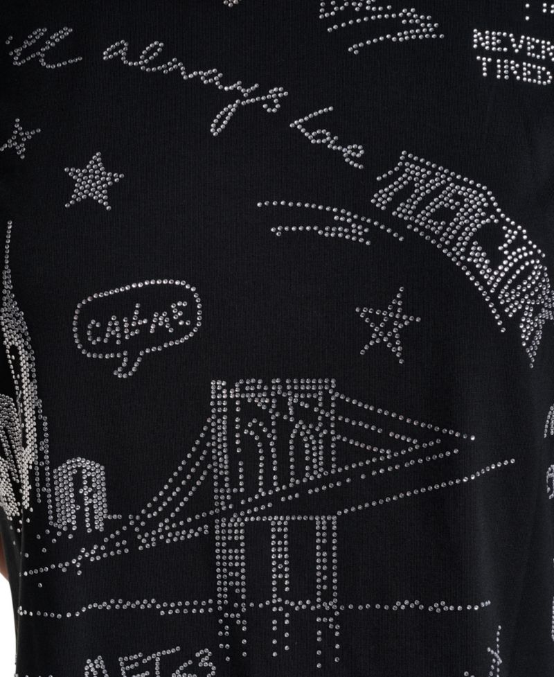 Women's Rhinestone City Landmark Crewneck T-Shirt