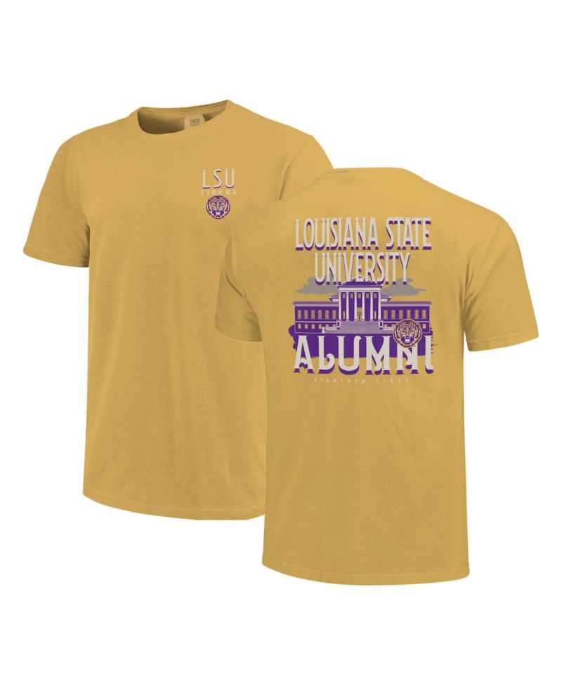 Men's and Women's Gold LSU Tigers Comfort Colors Campus Alumni T-Shirt