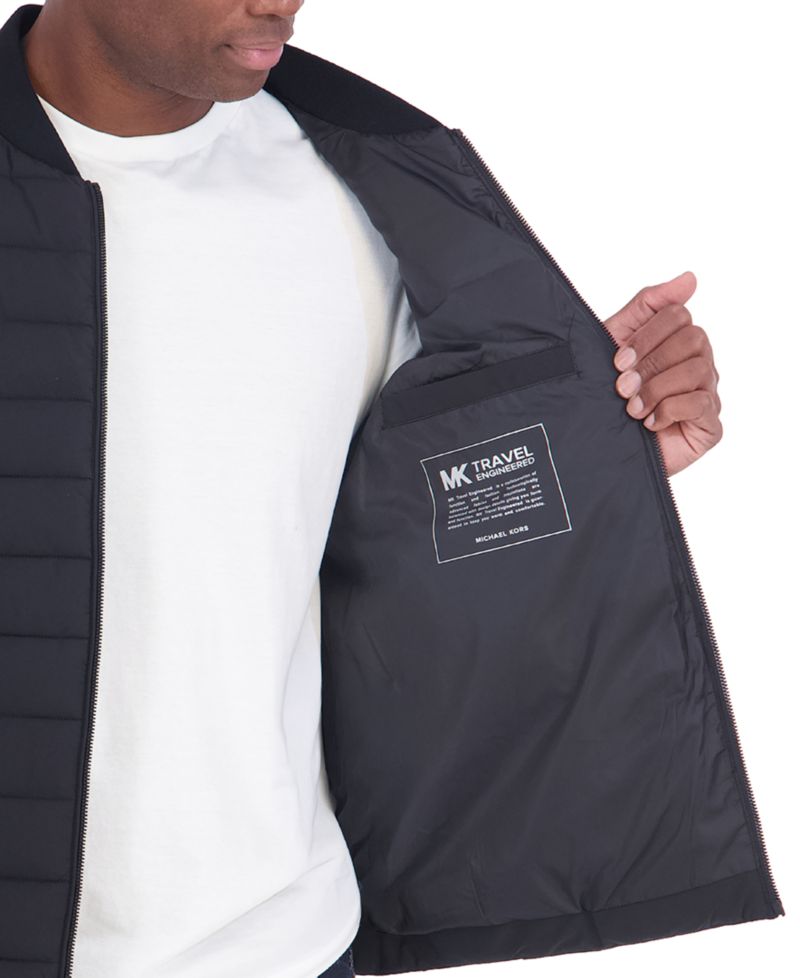Men's Mixed Media Puffer Regular-Fit Jacket