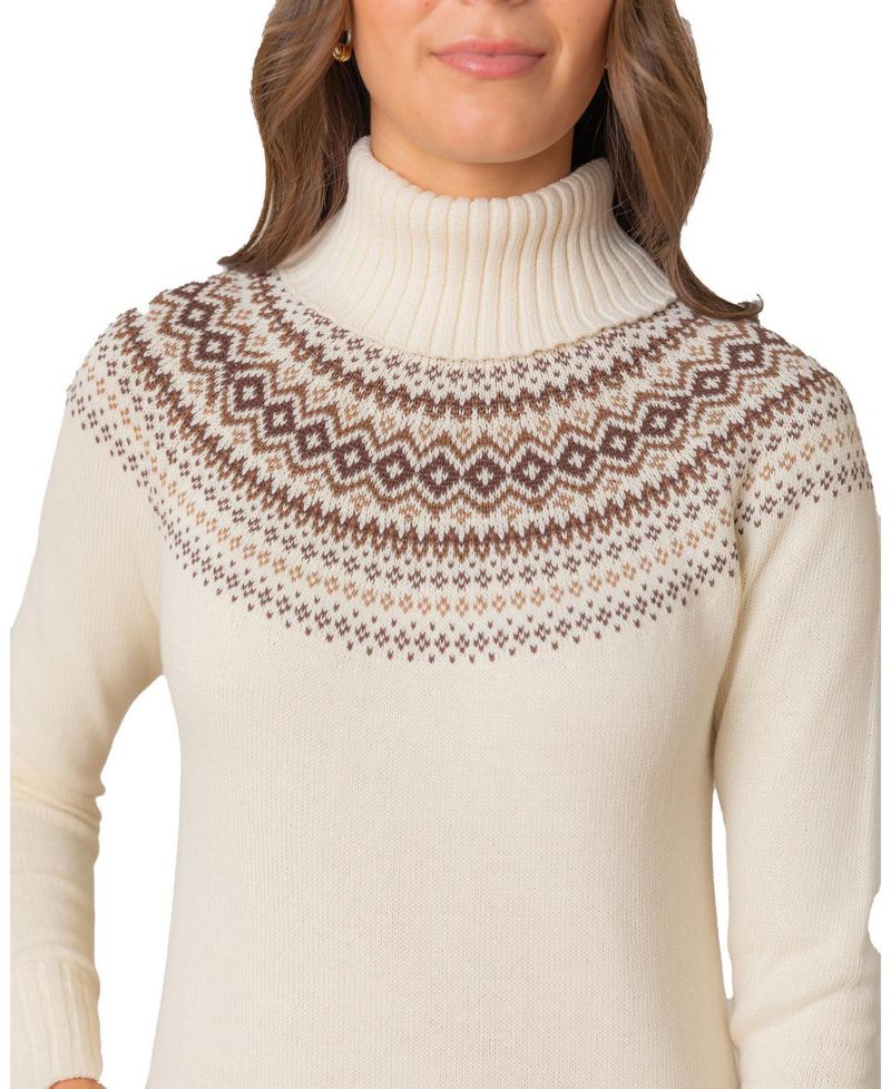 Women's Hope and Henry Organic Long Sleeve Turtleneck Intarsia Sweater Dress