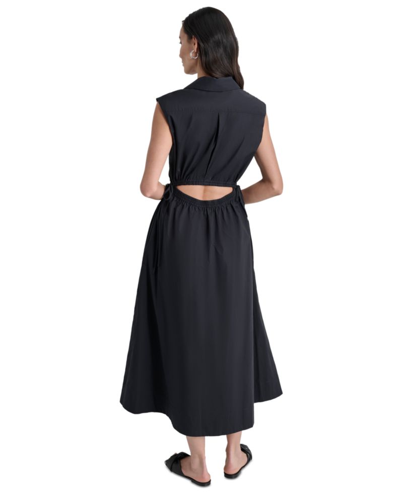 Women's Back-Cut-Out Sleeveless Midi Dress