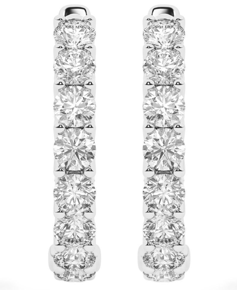 Lab-Grown Diamond Hoop Earrings (2 ct. t.w.) in Sterling Silver