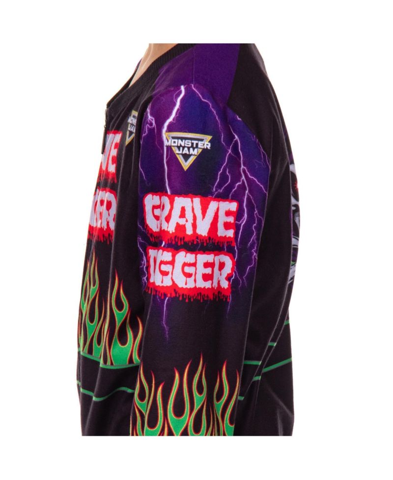 Grave Digger Boys' Union Suit Kids Fleece Monster Truck One Piece Pajamas
