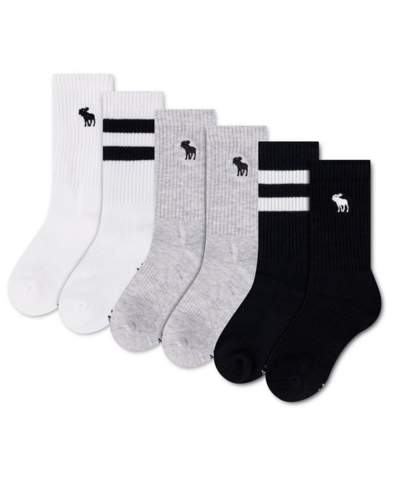 Boys' and Girls' 5-11 Core Stripe Crew Socks, 6-Pack