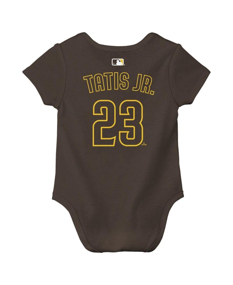 Baby Boys and Girls Fernando Tatis Jr. Brown San Diego Padres Name & Number Bodysuit