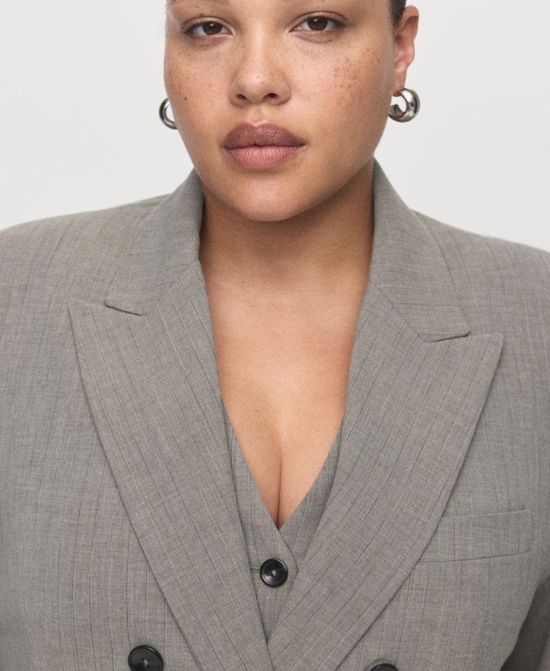 Women's Double-Breasted Wool Blend Blazer