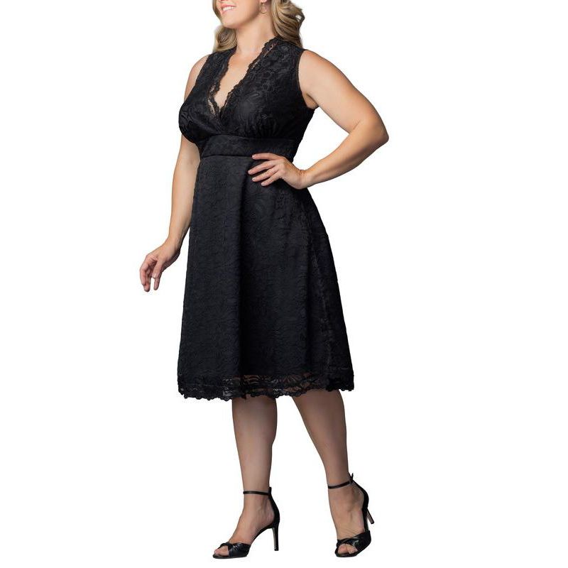 Plus Size Pin Up Boudoir Sleeveless Lace Cocktail Dress