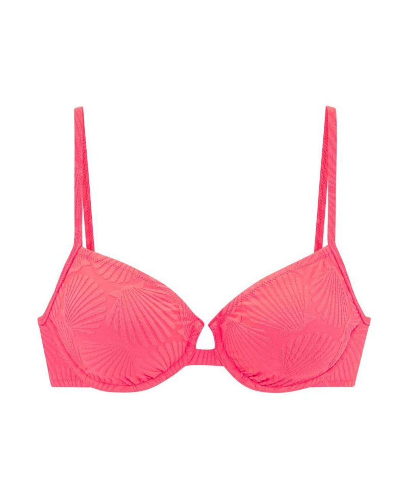 Women's Printed Shell Pattern High-Waist Underwire Bikini Top