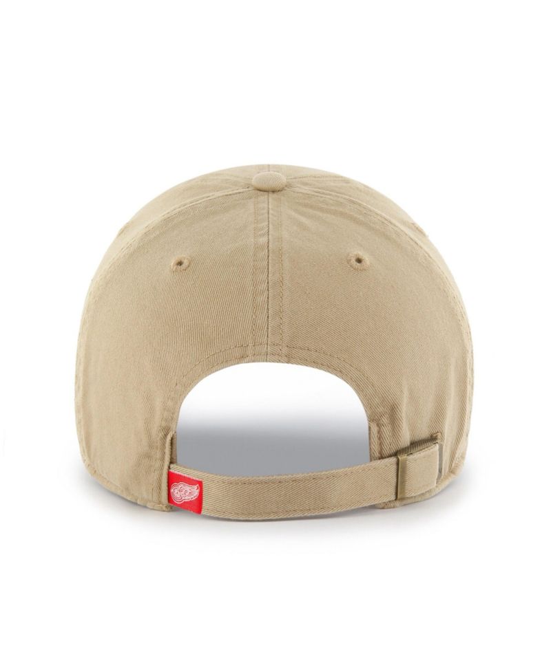 Men's Khaki Detroit Red Wings Logo Clean Up Adjustable Hat