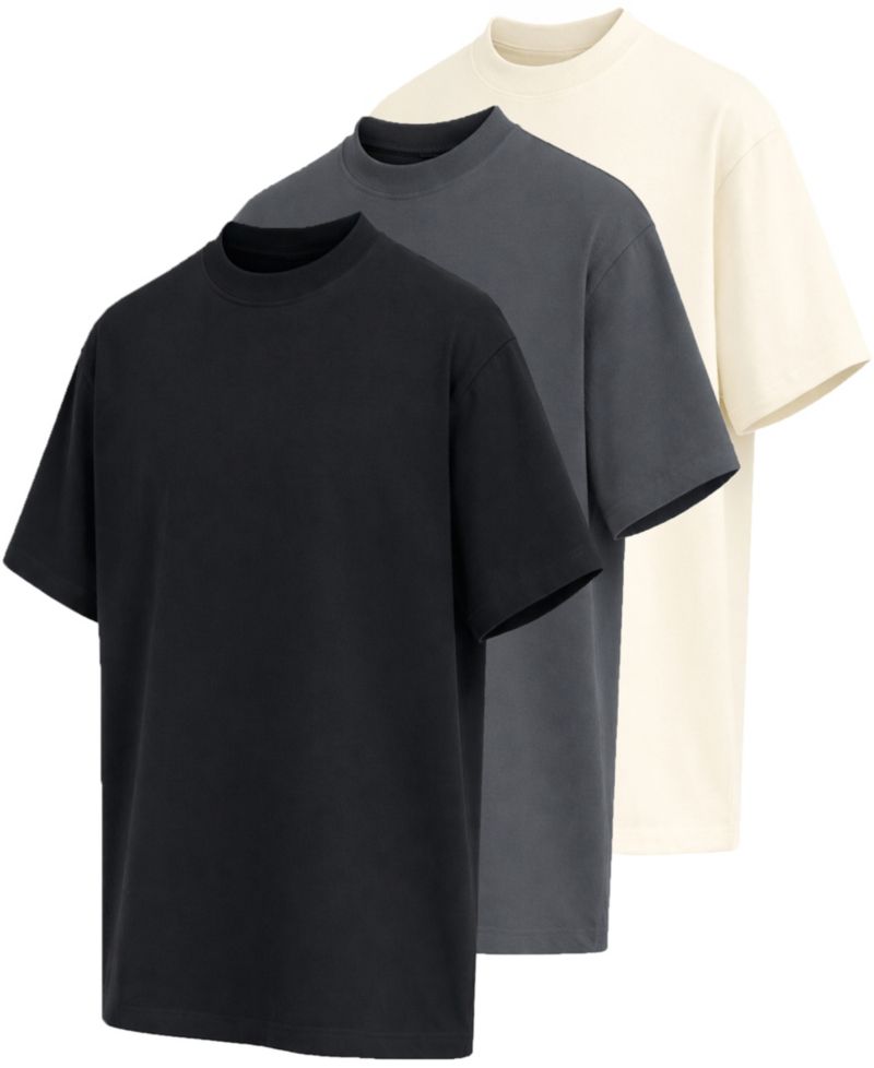 Men's Heavyweight Cotton Drop-Shoulder T-Shirt, 3-Pack
