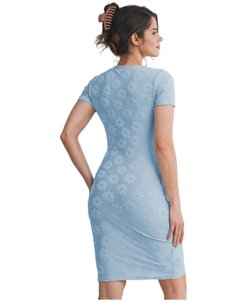 Women's Floral Bodycon Short Sleeve Dress