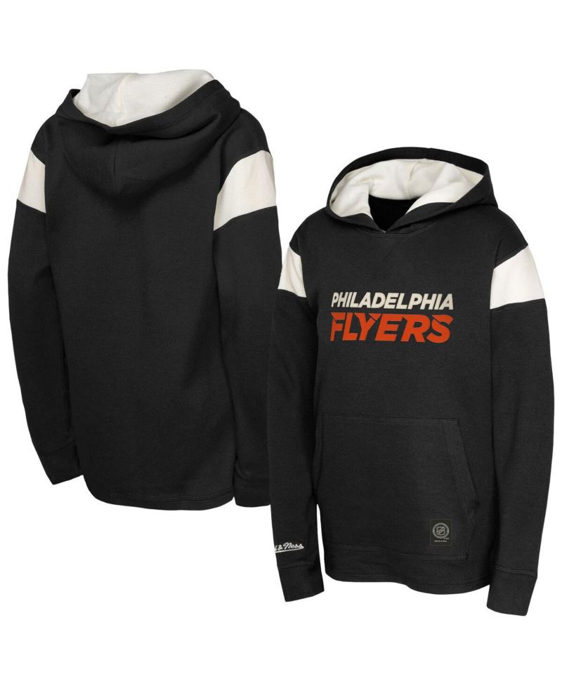 Big Boys and Girls Black Philadelphia Flyers Thermal Lightweight Pullover Hoodie