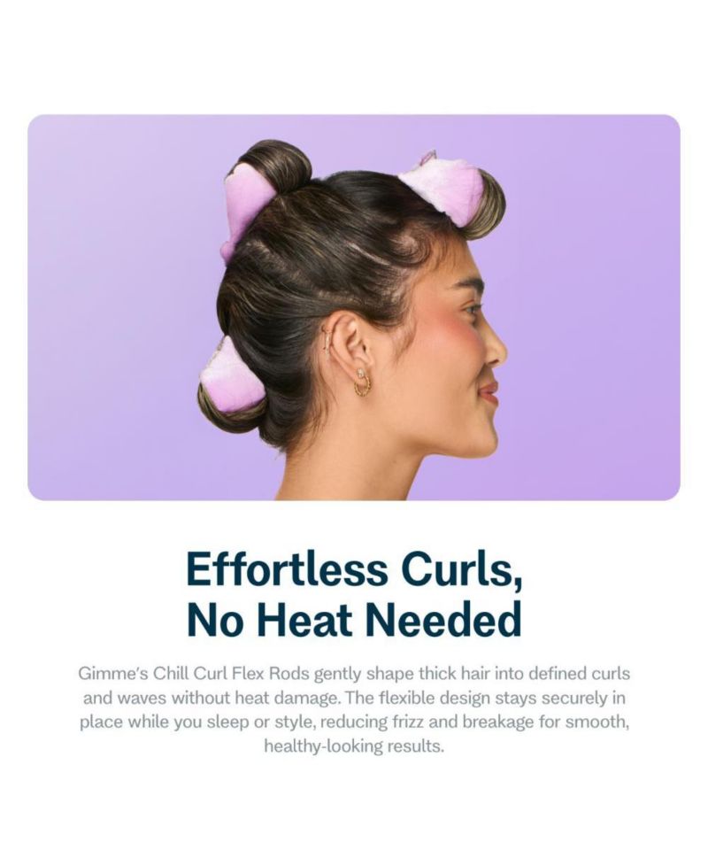 Chill Curl Heatless Flex Rods Gentle and Bendable Hair Rods for Overnight Curls Snap Closure for Secure Hold Thick Hair, 4 Count
