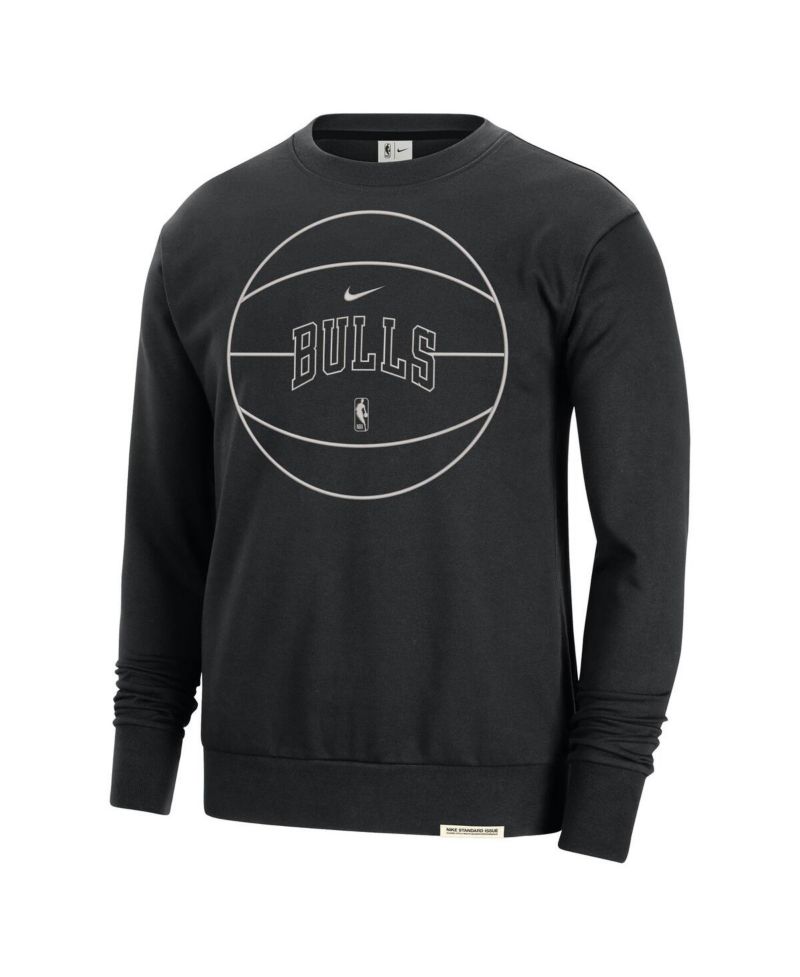 Men's Black Chicago Bulls 2023/24 Authentic Standard Issue Travel Performance Pullover Sweatshirt