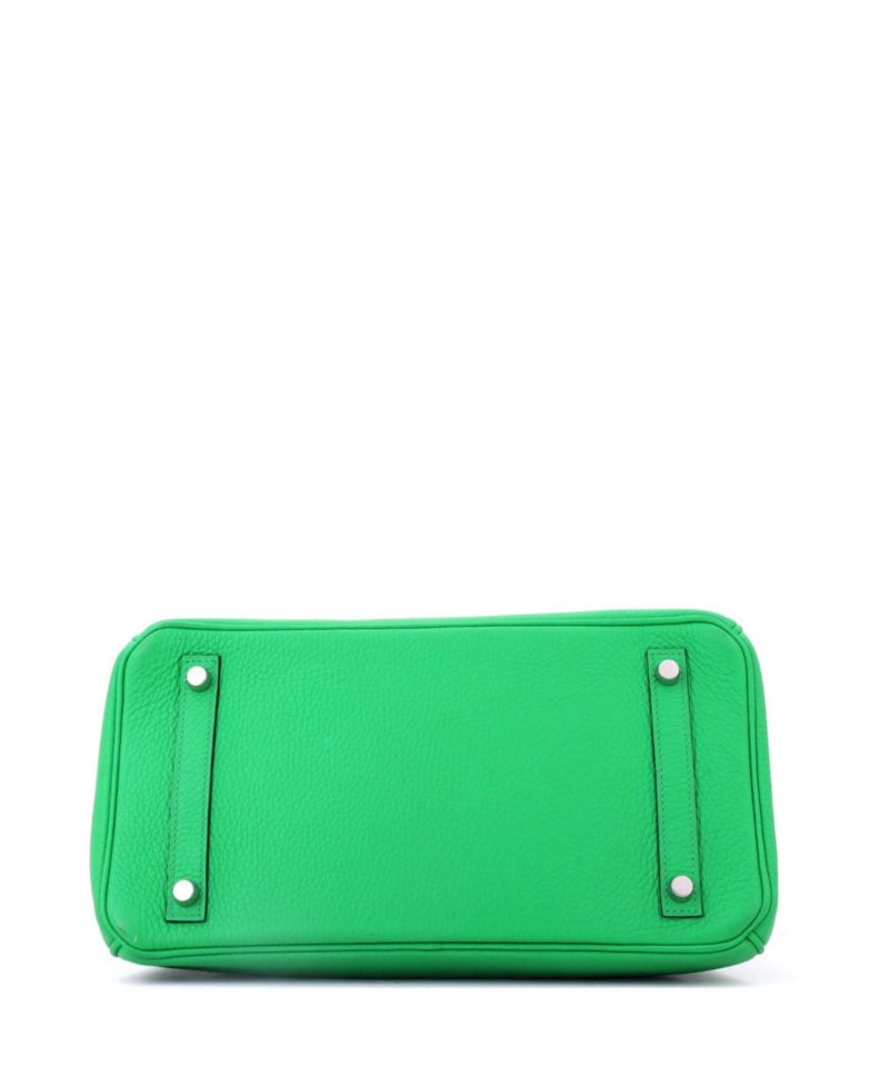 Birkin 30 Handbag Green Clemence with Palladium Hardware
