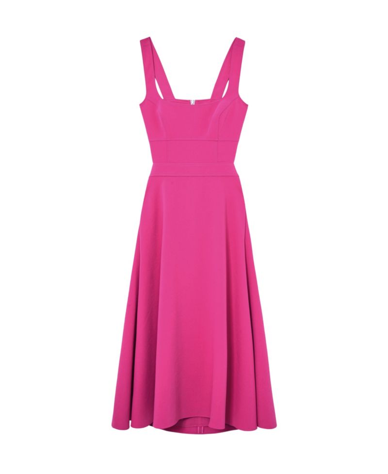 Women's Dina Waisted Cut-Out Twill Midi Dress