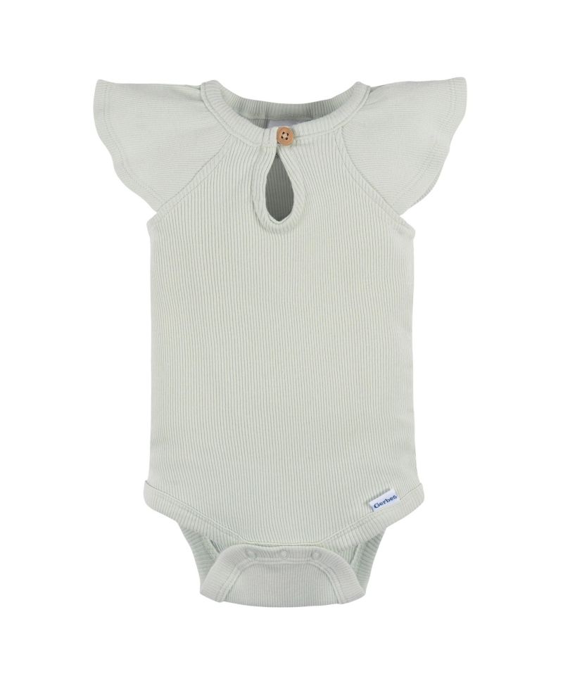 Childrenswear Baby Girls Gerber Flutter Sleeve Bodysuit and Shorts Set