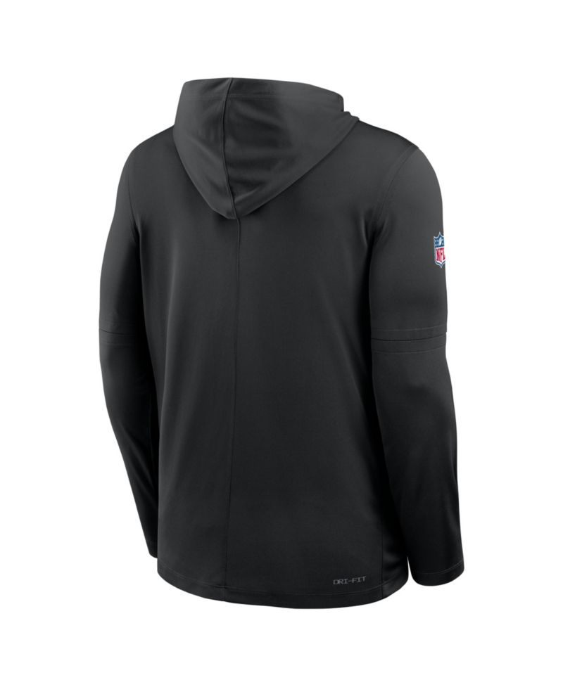 Men's Black New Orleans Saints Sideline Pure Fury Dri-FIT Long Sleeve Hoodie T-Shirt