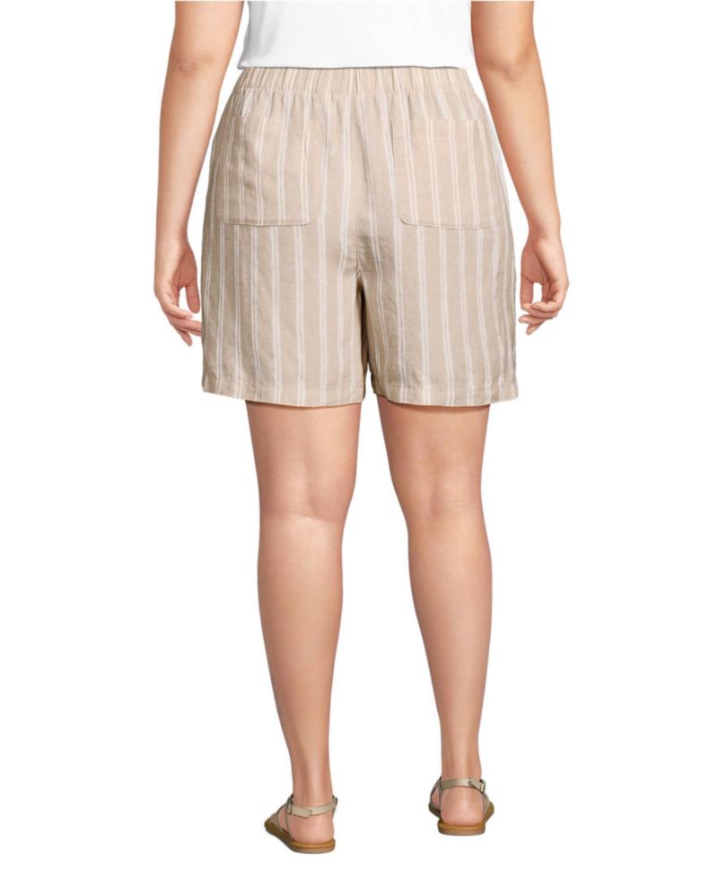 Women's Linen High Rise Pull On 7" Shorts