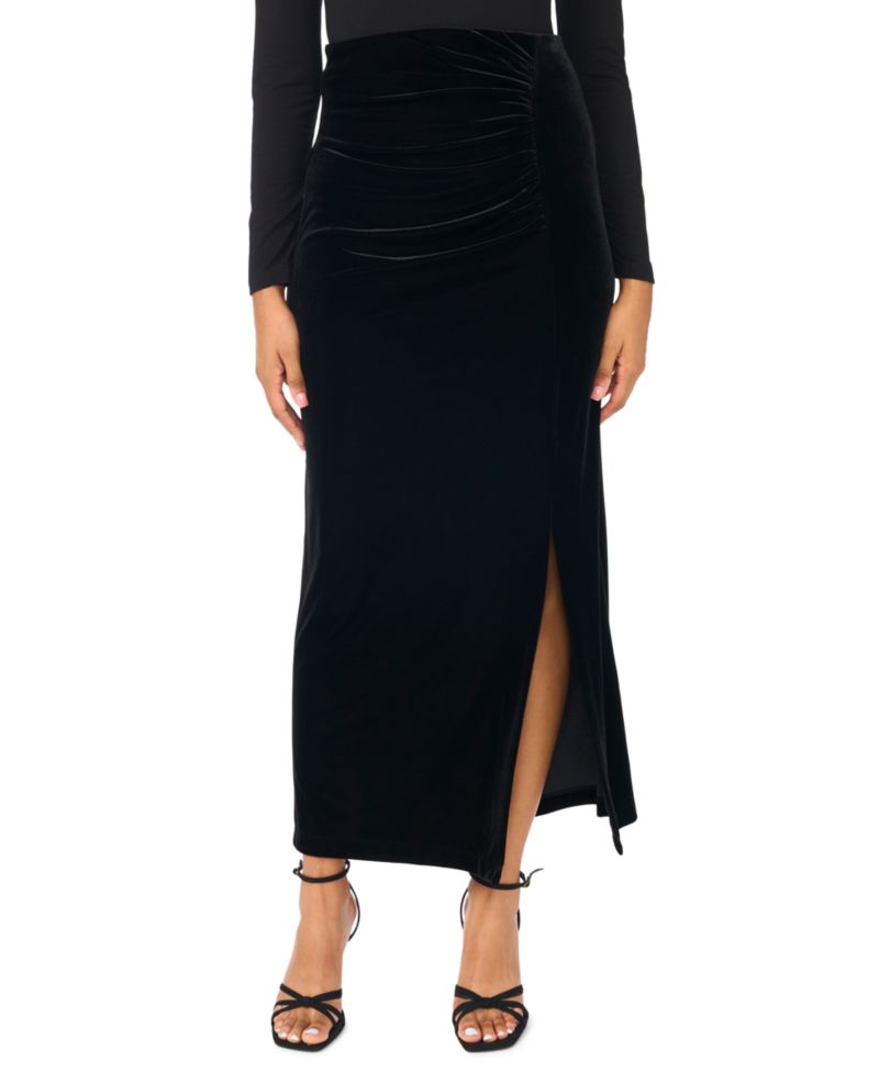 Petite Velvet High-Waisted Maxi Skirt