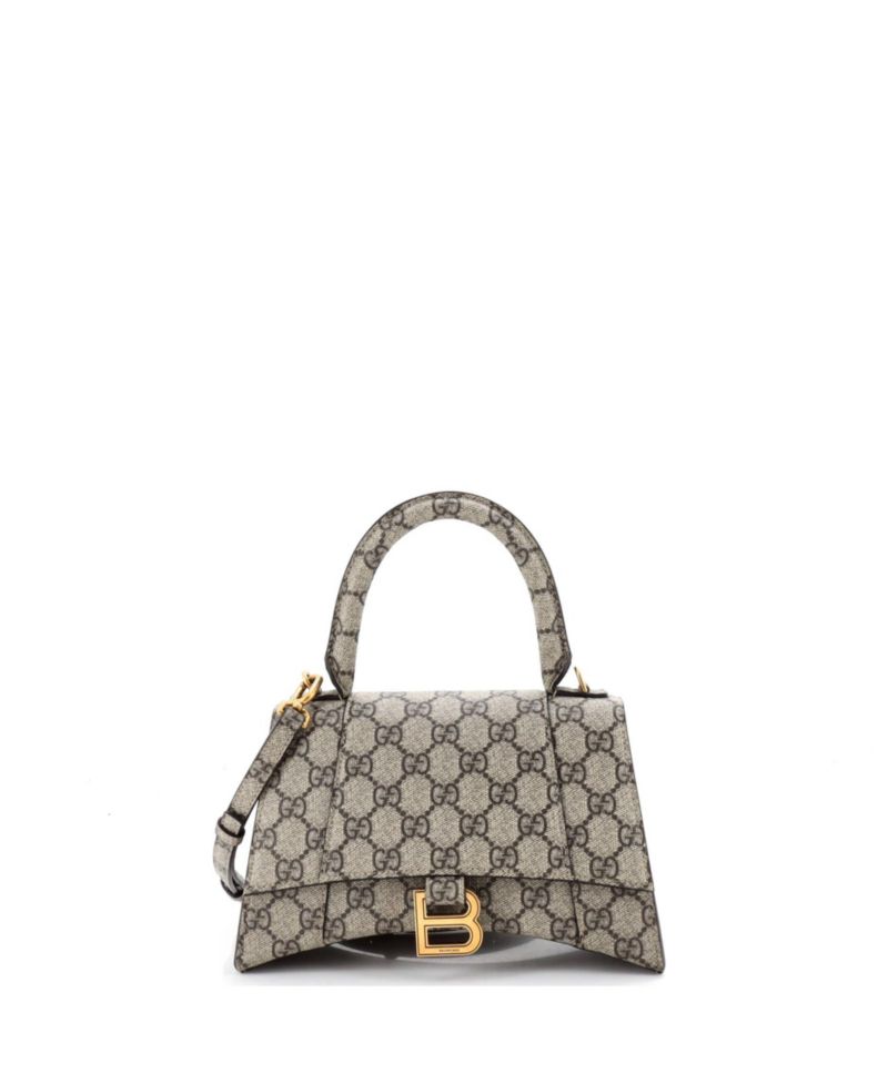 Small x Balenciaga The Hacker Project Hourglass Top Handle Bag GG Coated Canvas