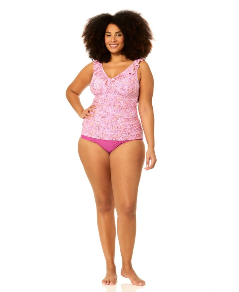 Plus Size Andressa V-Neck Swim Tankini Top and Bottoms