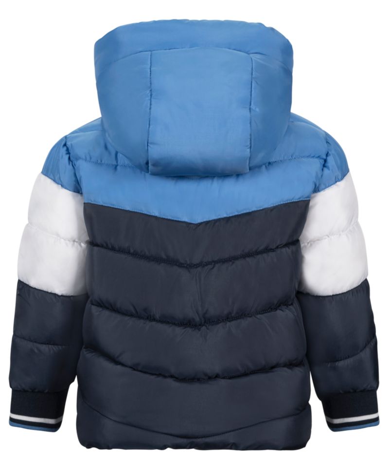 Baby Boys' Tricolor-Block Hooded Puffer Jacket
