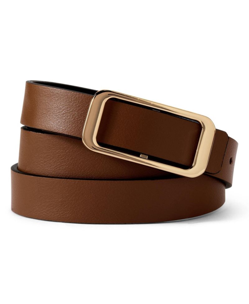 Women's Faux Leather Classic Skinny Belt Set