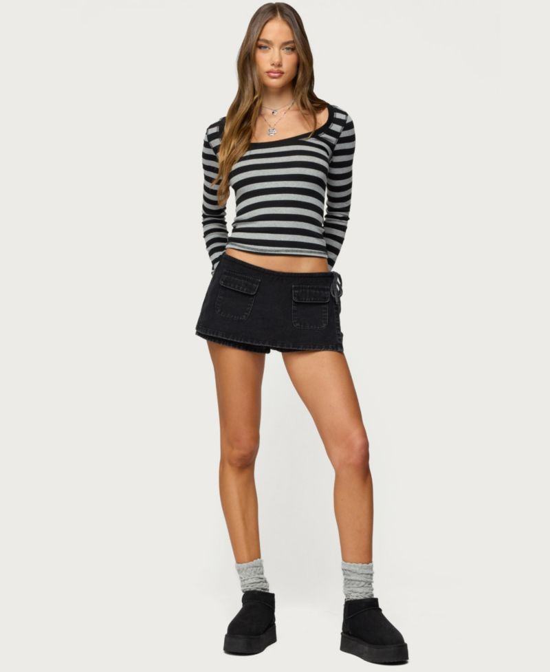 Women's Giselle Wrap Denim Mini Skort