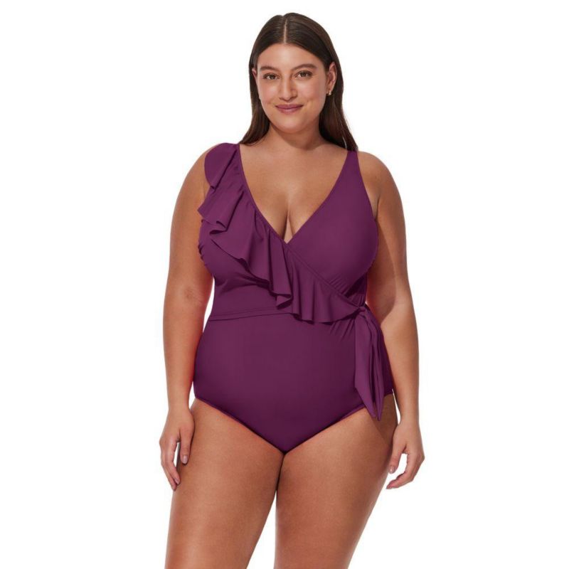 Women's Tutti Frutti Ruffle Surplice One Piece Swimsuit