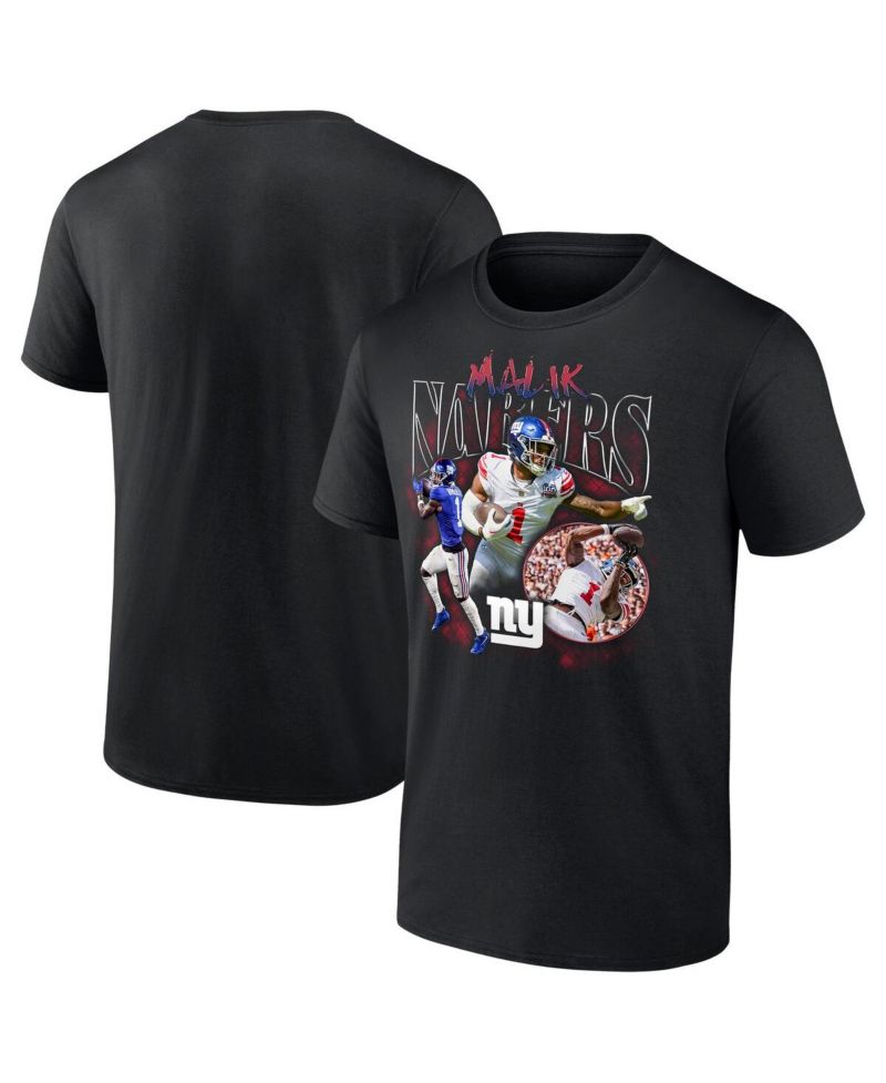 Men's Malik Nabers Black New York Giants Notorious Player Graphic T-Shirt