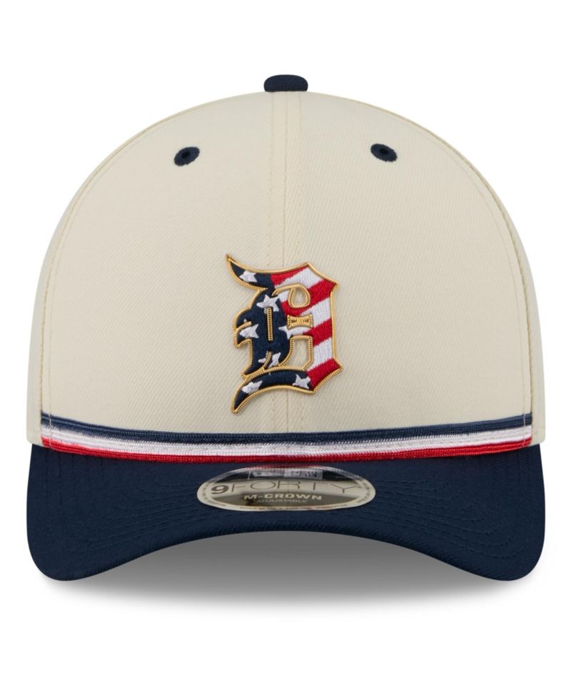 Big Boys and Girls Cream/Navy Detroit Tigers USA 250 9FORTY M-Crown Adjustable Hat