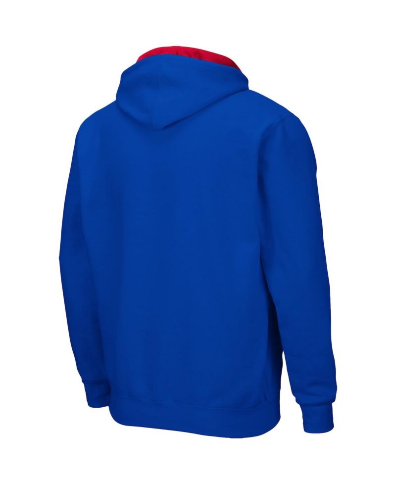 Men's Royal Kansas Jayhawks Arch & Logo 3.0 Full-Zip Hoodie