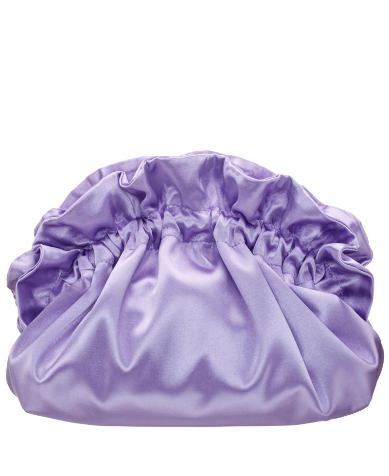 Satin Gathered Crossbody Pouch Bag