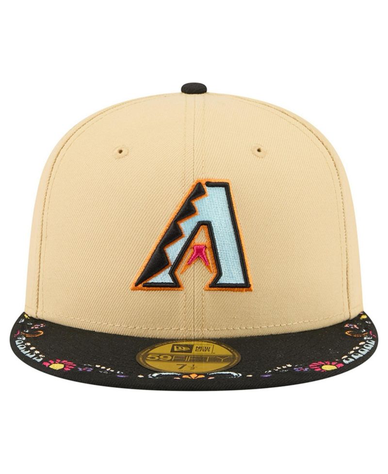 Men's Light Beige Arizona Diamondbacks Two-Tone Embroidered Visor 59FIFTY Fitted Hat