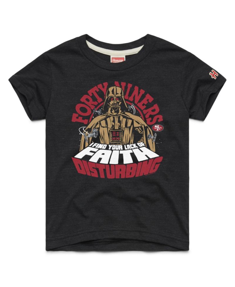 Big Boys and Girls Black San Francisco 49ers Star Wars x NFL Tri-Blend T-Shirt